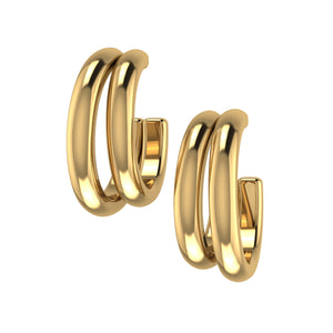 14K Gold Double Hoop Earring