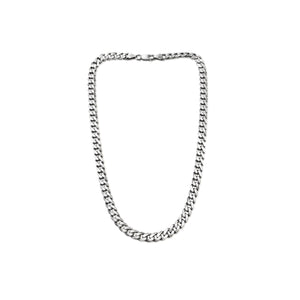 7mm Gun Metal Flat Curb Chain Necklace